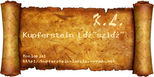 Kupferstein László névjegykártya